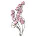 'Pink Gladiola' - Floral Sterling Silver Cubic Zirconia Brooch Pin from