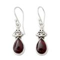 Garnet dangle earrings, 'Crimson Morn'