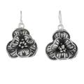 Rare Flowers,'Sterling Silver and 950 Silver Flower Dangle Earrings'