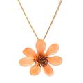 Zinnia Charm in Peach,'22k Gold Plated Pink Zinnia Flower Pendant from Thailand'