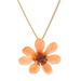 Zinnia Charm in Peach,'22k Gold Plated Pink Zinnia Flower Pendant from Thailand'