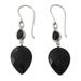 Onyx dangle earrings, 'Delhi Allure'