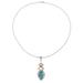 Gemstone Allure,'Citrine and Composite Turquoise Pendant Necklace from India'