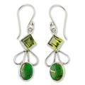 Peridot dangle earrings, 'Bollywood Green'