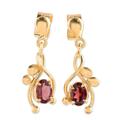 Red Twist,'22k Gold Plated Garnet Dangle Earrings by Indian Artisans'