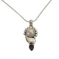 'Rajasthan Glory' - Pearl and Amethyst Pendant on Sterling Silv