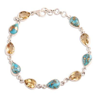 Tears of India,'Citrine Link Bracelet from India'