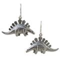 'Dinosaur Shield' - Fair Trade Sterling Silver Dangle Earrings