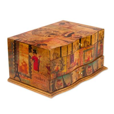 Decoupage jewelry box, 'France in Mexico'