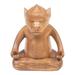 Joyous Master,'Handmade Brown Suar Wood Monkey Statuette from Bali'
