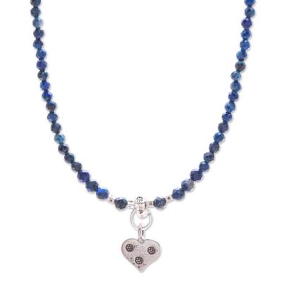 Lonely Hearts,'Lapis Lazuli Heart-Motif Pendant Necklace'