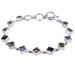 Delicate Gaze,'Handcrafted Multigemstone and Sterling Silver Link Bracelet'