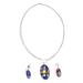 Colorful Luminosity,'Colorful Dichroic Art Glass Necklace & Earrings Jewelry Set'