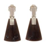 Dark Blades,'Mahogany Obsidian Dangle Earrings from Peru'