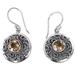 Balinese Aura,'Sterling Silver Fair Trade Citrine Earrings from Bali'