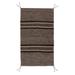Land of my People,'Brown and Beige Hand Loomed Wool Area Rug (2x3)'
