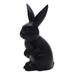 Cute Bunny in Black,'Signed Wood Bunny Sculpture in Black from Bali'