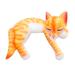 Napping Cat,'Wood Sleeping Cat Statuette Orange Tabby'