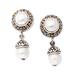 Full Moon Splendor,'Handcrafted Sterling Silver and Pearl Earrings'
