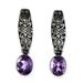 'Pura Dalem' - Sterling Silver and Amethyst Drop Earrings