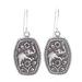 Sterling silver flower earrings, 'Elephant Roses'