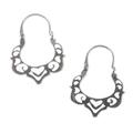 Nouveau Mexico,'Art Nouveau Style Sterling Silver Hoop Earrings'