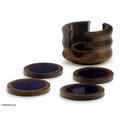 'Violet Moons' (set of 6) - Purple Agate and Cedar Coasters