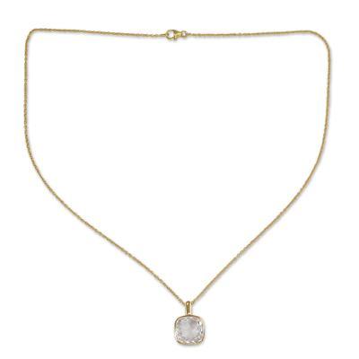 Modern Charm,'Hand Made Gold Vermeil Faceted Quartz Necklace'