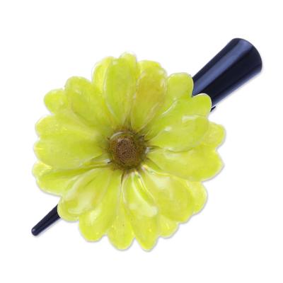 Yellow Aster Passion,'Natural Yellow Aster Hair Clip from Thailand'