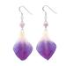 Forever Orchid in Purple,'Purple and White Real Flower Petal Dangle Earrings'