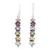 'Sterling Silver Dangle Earrings with Five-Carat Gemstones'