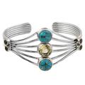 Heavenly Allure,'Handmade Composite Turquoise Citrine Cuff Bracelet India'