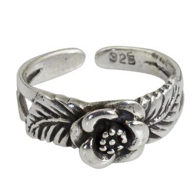 'Chiang Mai Rose' - Handcrafted Floral Sterling Si...