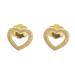Heart Dimples,'Gold Plated Sterling Silver Heart Stud Earrings from Peru'