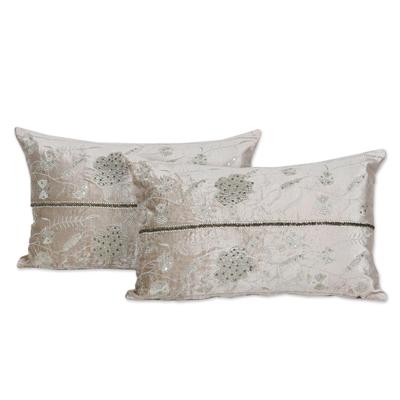 Velvet Glam,'Embroidered Velvet Cushion Covers (Pa...