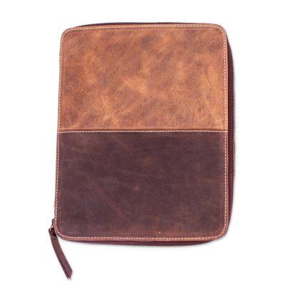 On the Move,'Brown Leather Tablet and Travel Case'