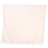 Mauve Trends,'Striped Cotton Throw Blanket in Dusty Mauve and Vanilla Hues'