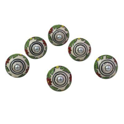 Kitchen Garden,'Ceramic Cabinet Knobs Floral Green...