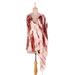Bordeaux Bliss,'Tie Dyed Cotton Shawl in Bordeaux and Eggshell Made in India'