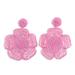 Floral Beauty in Pink,'Glass Beaded Pink Flower Dangle Earrings'