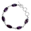 'Regal Violet' - Unique Sterling Silver and Amethyst Link Bracelet