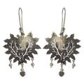 Sterling silver heart earrings, 'Beating Hearts'