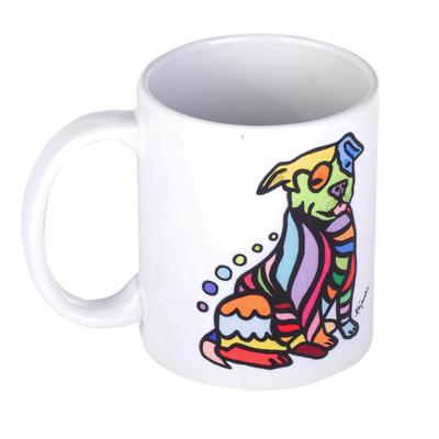 Maggi the Dog,'Multicolored Dog Motif Ceramic Mug'