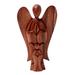 Mother and Child Angels,'Handcrafted Suar Wood Angel Sculpture'