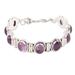 'Perfect Plums' - Handcrafted Jewelry Sterling Silver and Amethyst Bracelet