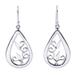 Droplet of Life,'Silver Handcrafted Teardrop Earrings with Leaf Silhouettes'