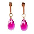 '14k Gold-Plated Pink Swarovski Dangle Earrings from Mexico'