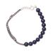 Blue Style,'Lapis Lazuli Beaded Macrame Bracelet from India'