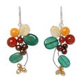 'Radiant Bouquet' - Carnelian and Citrine Dangle Earrin