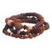 Soul of Huaylas,'Andean Artisan Crafted 3 Bracelets of Brown Ceramic Beads'